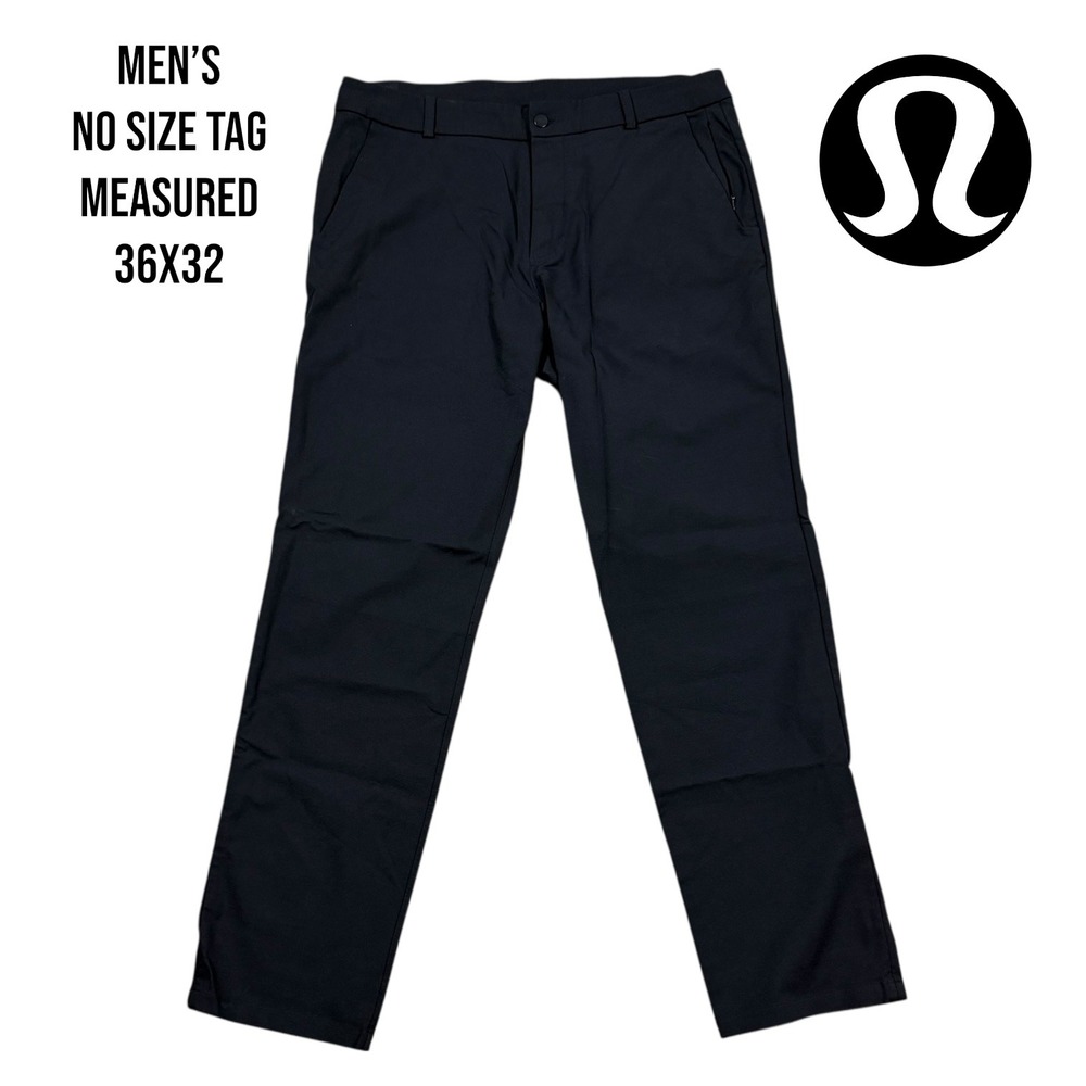 Lululemon Mens Commission Slim Fit Dress‎ Pants Trousers 36x32 Black Golf Slacks